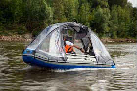 Ходовой тент с палаткой на моторную лодку